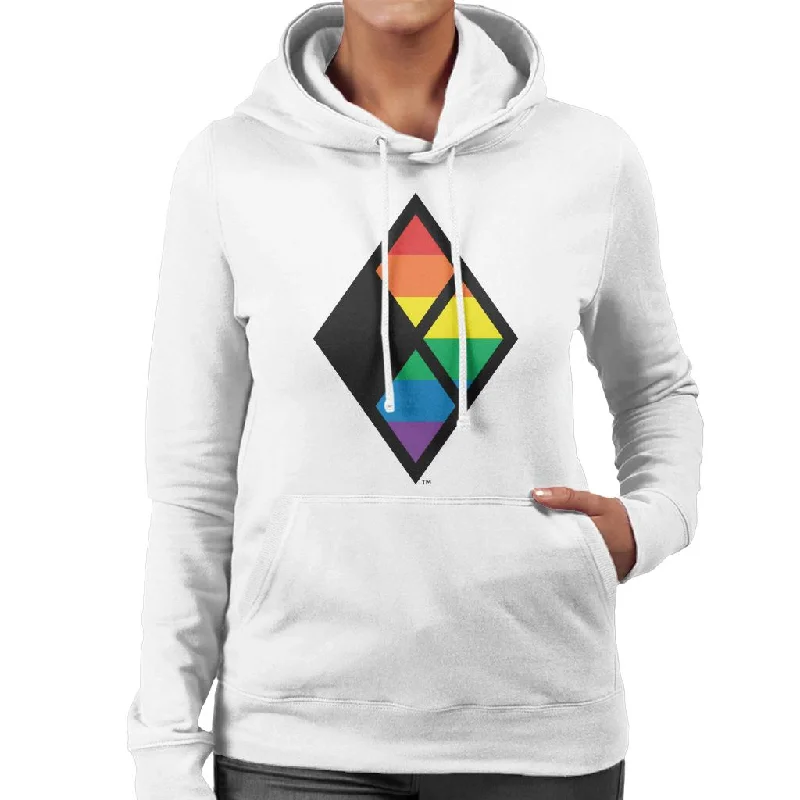 Don't Miss Justice League Diamond Rainbow Logo Women's Hooded Sweatshirt