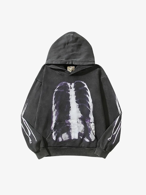 Overstock KG Vintage Distressed Skull Hoodie