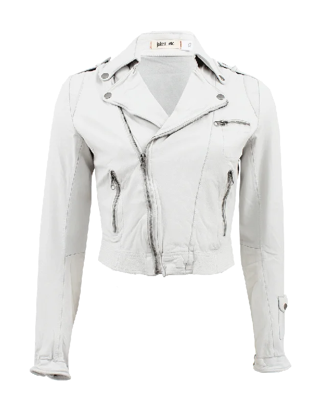 Exclusive Online Offer Josey Crop Leather Biker Jacket