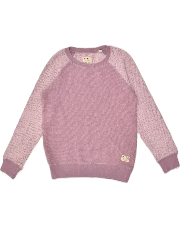 Quick Sale JACK WILLS Womens Sweatshirt Jumper UK  8 Small Pink Colourblock Cotton
