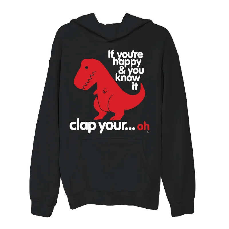 Overstock Sad T Rex Fleece Hooded Sweatshirt