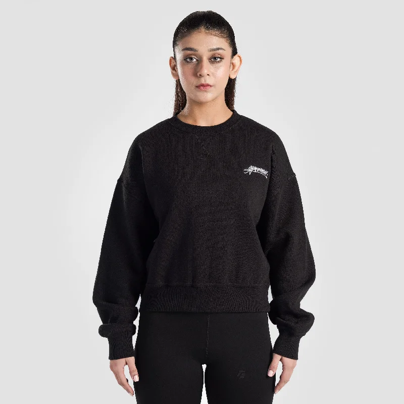 Early Access Vital Edge Crop SweatShirt (Black)