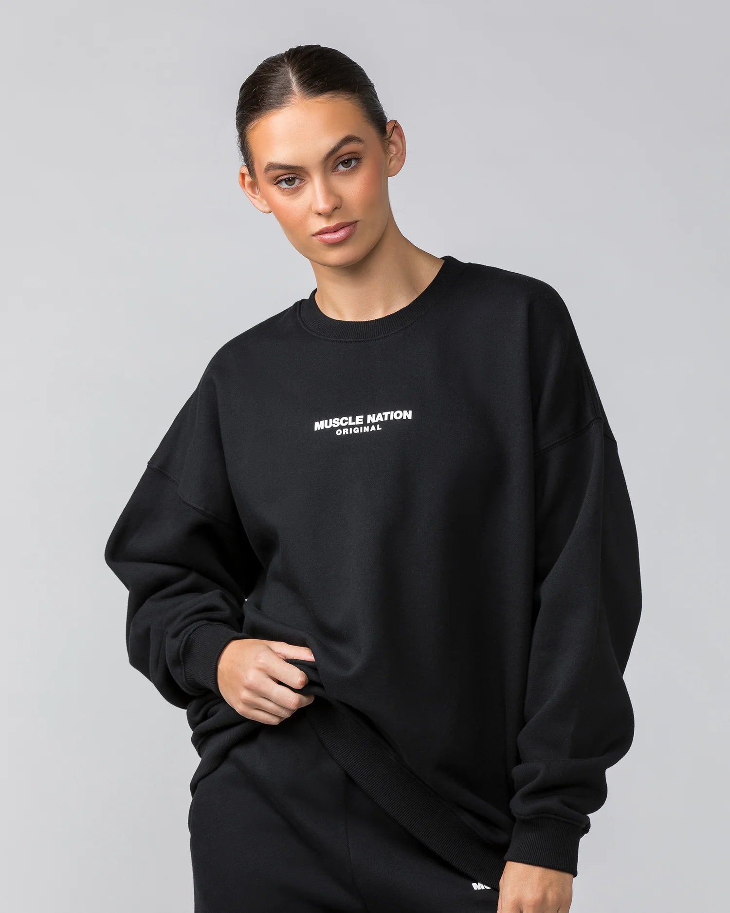 Crazy Deals Muscle Nation | Weekend Oversized Pullover - Black