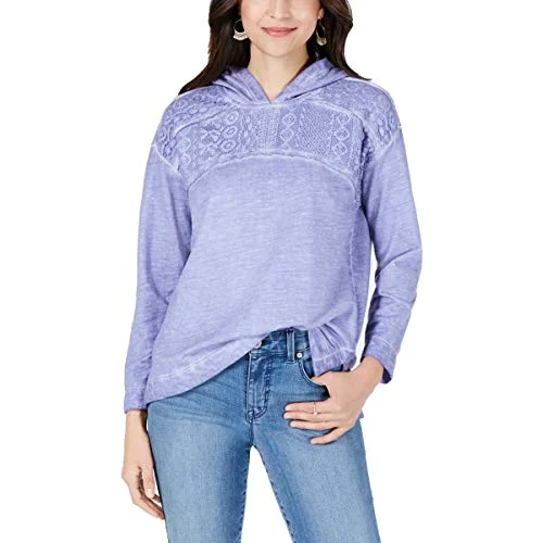 Stock Up and Save Petite Lace-Yoke Hoodie Top