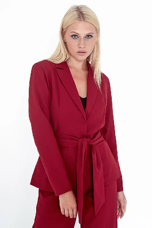Online Specials Wrap Blazer With Self Tie Belt