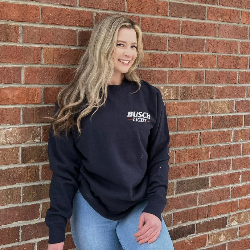 Savings Galore Busch Light Logo Navy Crewneck Sweatshirt
