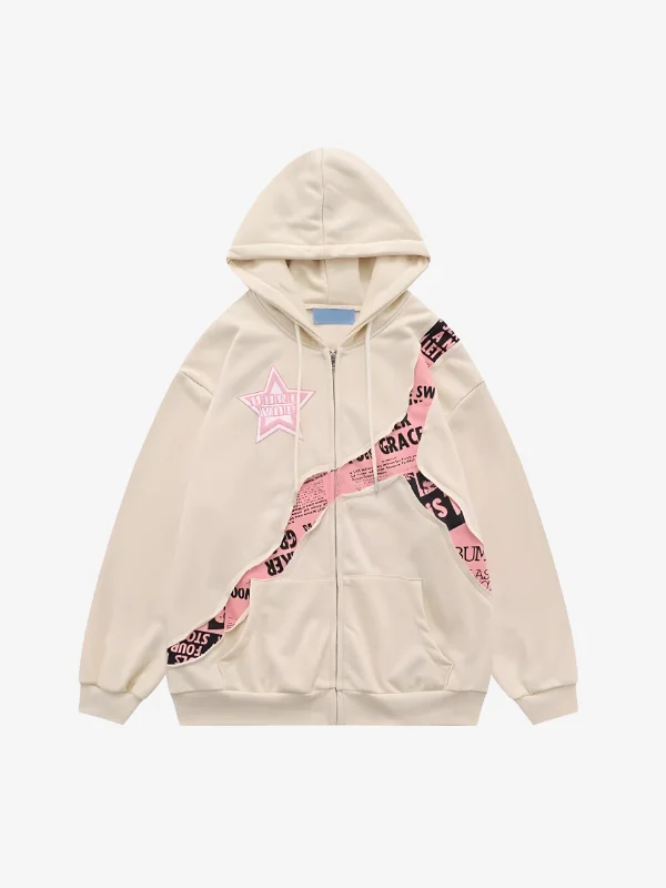 Final Markdown KG Y2K Printed Patchwork Zip Up