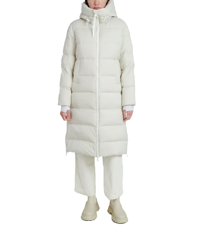 Exclusive Savings Nora 42" Recycled Stretch Poly Zip Front Hooded Storm Coat Ice