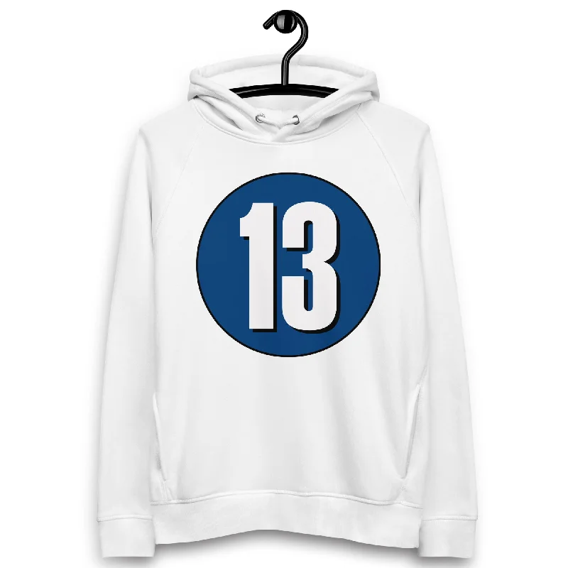 Big Discounts Unisex pullover hoodie: White on Navy Blue 13