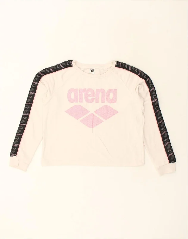 Anniversary Sale ARENA Womens Graphic Sweatshirt Jumper UK 16 Large White Colourblock Anniversary Sale ARENA Womens Graphic Sweatshirt Jumper UK 16 Large White Colourblock