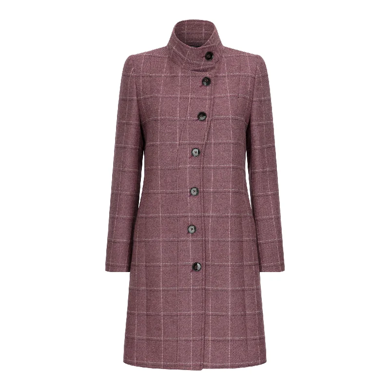 Hurry In Sinead Mauve Thirsk Tweed Coat