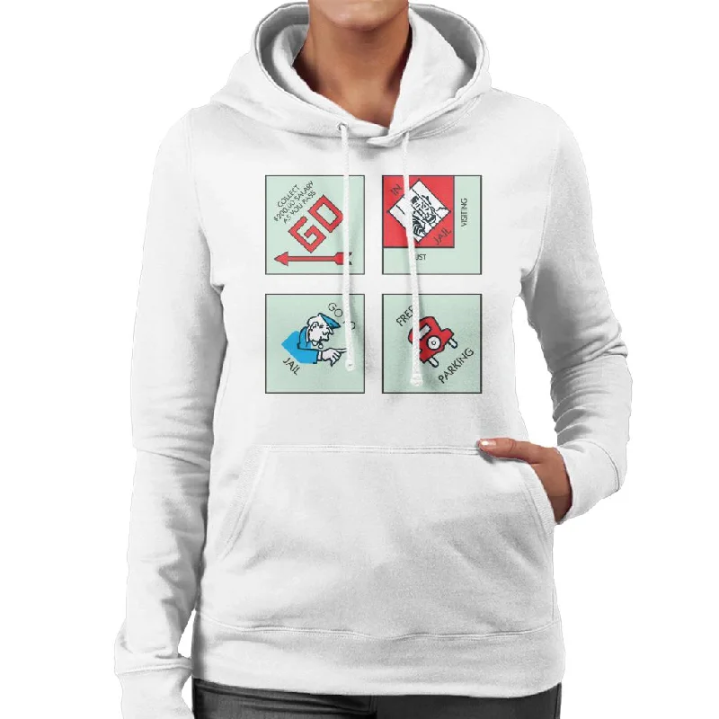 Super Bargain Monopoly Classic Corner Tiles Women's Hooded Sweatshirt