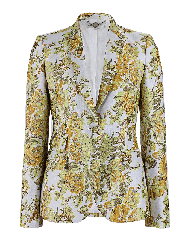 Stock Clearance Jacquard Floral Tailored Jacket