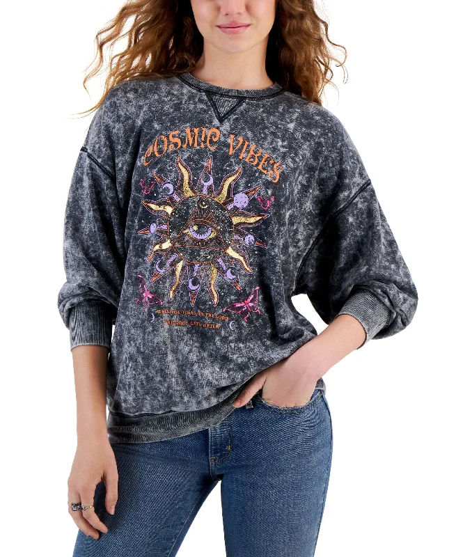 Act Now Juniors' Cosmic Vibes Crewneck Sweatshirt