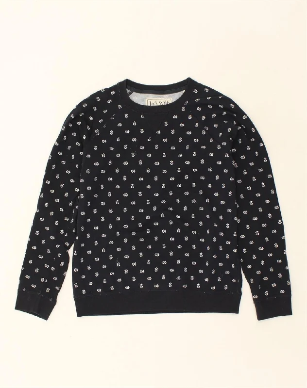 Loyalty Reward JACK WILLS Womens Sweatshirt Jumper UK 10 Small  Navy Blue Floral Flower