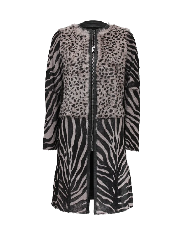 Price Slash Long Fur Leather Coat
