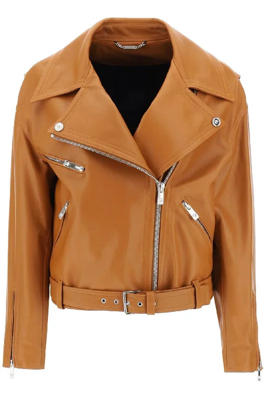 Clearance Event Biker Jacket In Leather  - Marrone