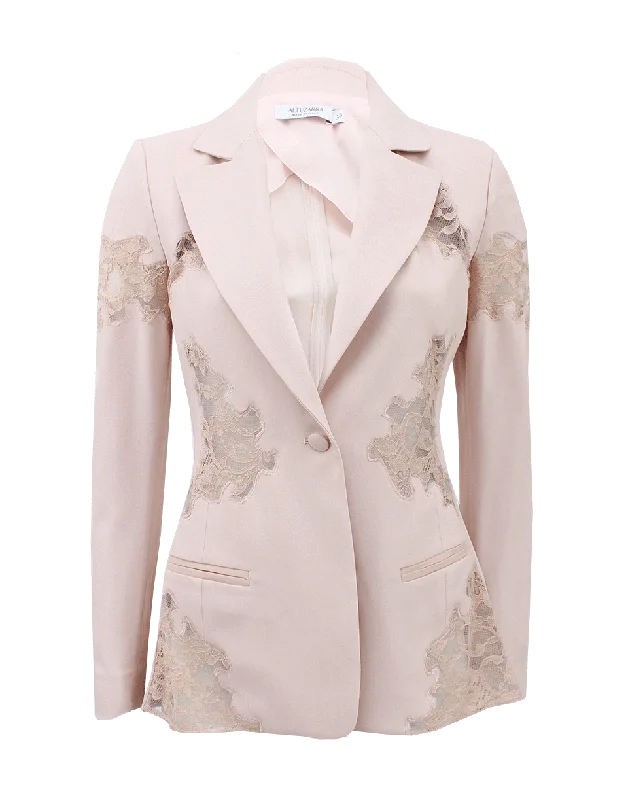 Unbeatable Prices Single Button Lace Blazer