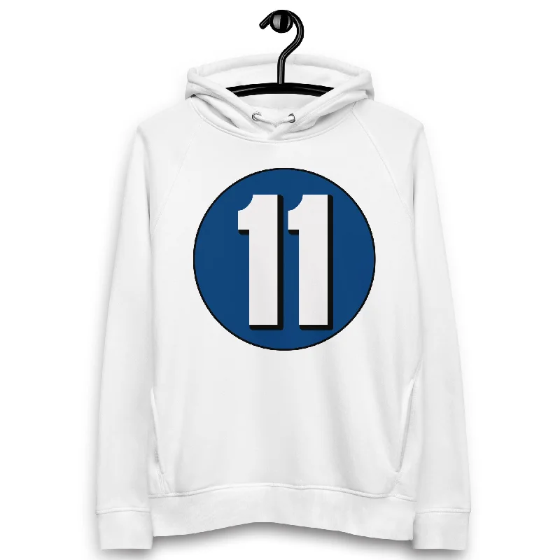 Low Prices Unisex pullover hoodie: White on Navy Blue 11