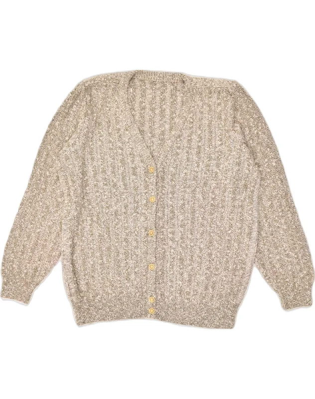Can't Miss VINTAGE Womens Cardigan Sweater UK 16 Large Grey Cotton