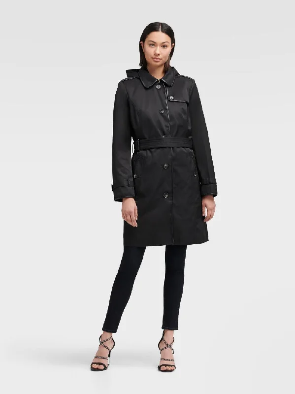 Super Bargain DKNY BELTED TRENCH COAT BLACK
