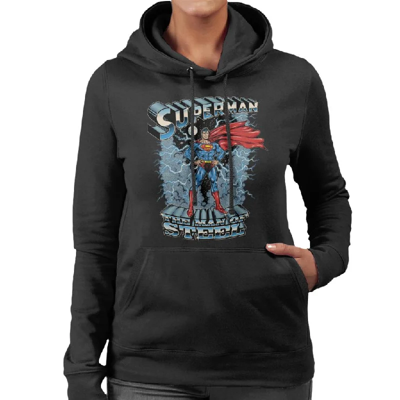 Big Discounts Superman The Man Of Steel Women's Hooded Sweatshirt