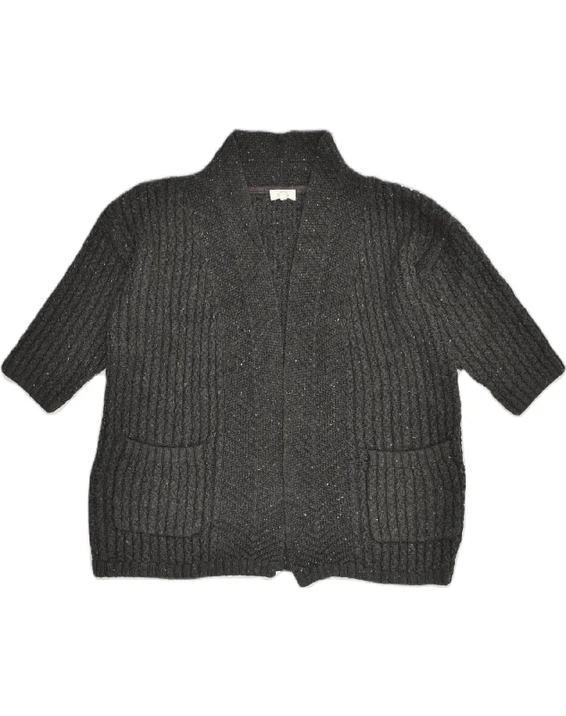 Crazy Deals FAT FACE Womens 1/2 Sleeve Open Cardigan Sweater UK 12 Medium  Grey