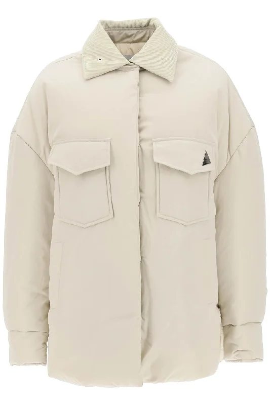Members Only Oversized Midi Puffer Jacket  - Beige