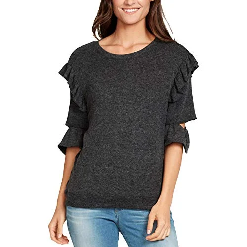 Price Rollback Ruffled Cutout-Sleeve Sweatshirt