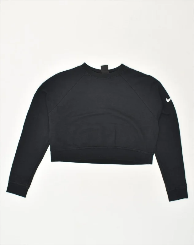 While Supplies Last NIKE Womens Dri Fit Oversized Crop Sweatshirt Jumper UK 6 XS Black Cotton While Supplies Last NIKE Womens Dri Fit Oversized Crop Sweatshirt Jumper UK 6 XS Black Cotton