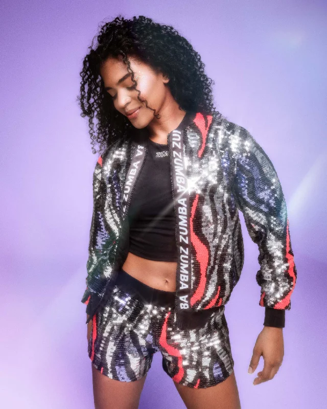 Final Clearance Funscape Sequin Bomber Jacket